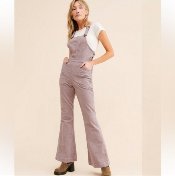 NWT Lee Factory Flare Cord Overalls  Color Purple Storm - Picture 2 of 8